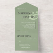 Invitation Tout En Un Moderne Elégant Sage Vert Gras Mariage RSVP (À l'intérieur)