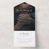 Invitation Tout En Un Moderne Élégant Script Calligraphie Mariage photo (À l'intérieur)