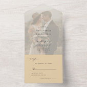 Invitation Tout En Un Moderne, élégante photo beurre mariage jaune RSVP (À l'intérieur)