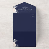 Invitation Tout En Un Moderne Elégante Verdure Florale Aquarelle QR Code (Dehors)