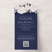 Invitation Tout En Un Moderne Elégante Verdure Florale Aquarelle QR Code (À l'intérieur)