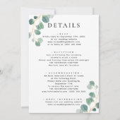Invitation Tout en un moderne Eucalyptus Typographie Mariage (Dos)