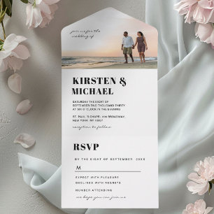 Invitation Tout En Un Moderne Foto Hochzeitskarte Einladung