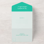 Invitation Tout En Un Moderne Gras Emerald Mint Green Retro Vibes Mariag (Dehors)