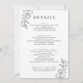 Invitation Tout en un moderne ligne Eucalyptus Mariage d'art (Dos)