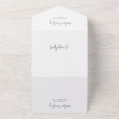 Invitation Tout En Un Moderne Script Calligraphie Monogramme Mariage (Dehors)
