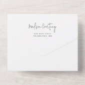 Invitation Tout En Un Moderne Script Calligraphie Monogramme Mariage (Verso)