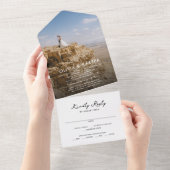 Invitation Tout En Un Moderne Simple Bold Mariage photo romantique (Déchirure)