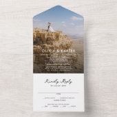 Invitation Tout En Un Moderne Simple Bold Mariage photo romantique (À l'intérieur)