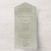 Invitation Tout En Un Moderne Simple élégant Palm Green | Site Web du co (À l'intérieur)