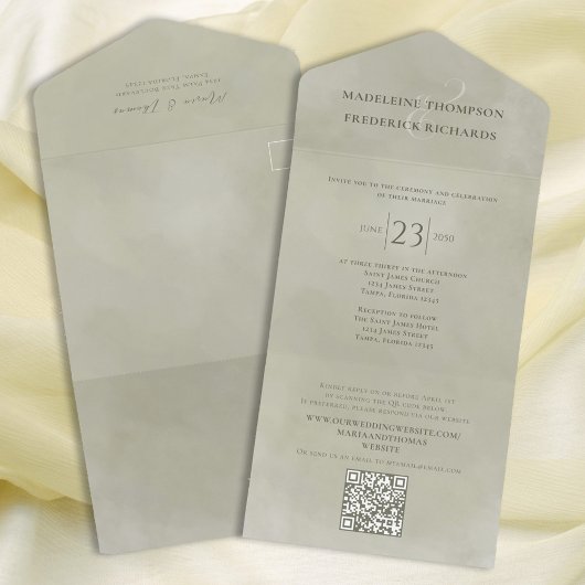 Invitation Tout En Un Moderne Simple élégant Palm Green | Site Web du co