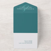 Invitation Tout En Un Moderne simple Mariage vert émeraude (Dehors)