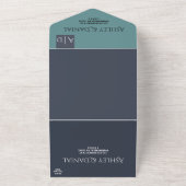 Invitation Tout En Un Moderne Simple Marine Bleu Turquoise Mariage éléga (Dehors)