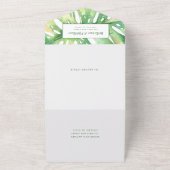 Invitation Tout En Un Moderne Tropical Island Palm Mariage (Dehors)