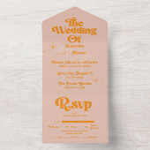 Invitation Tout En Un Moderne Tropical Vibrant Orange Mariage (À l'intérieur)