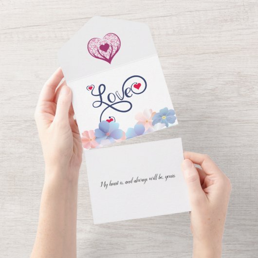 Invitation Tout En Un Mon coeur est, et sera toujours, le tien. (Déchirure)