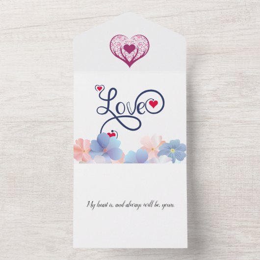 Invitation Tout En Un Mon coeur est, et sera toujours, le tien. (À l'intérieur)