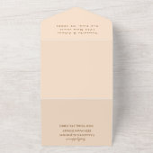 Invitation Tout En Un Monogram Simple Champagne Dusty rose Mariage (Dehors)