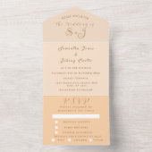 Invitation Tout En Un Monogram Simple Champagne Dusty rose Mariage (À l'intérieur)