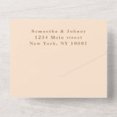 Invitation Tout En Un Monogram Simple Champagne Dusty rose Mariage (Verso)