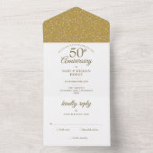 Invitation Tout En Un Monogramme 50e anniversaire de mariage (À l'intérieur)