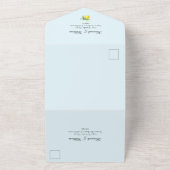 Invitation Tout En Un Monogramme Crest aquarelle Lemons Mariage (Dehors)