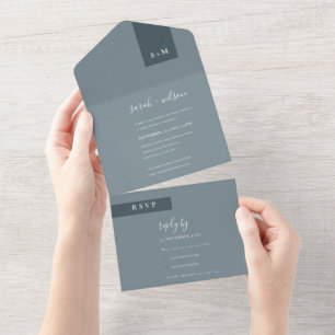 INVITATION TOUT EN UN MONOGRAMME DE POUSSIÈRE MINIMAL DE TERRACOTTE SCAN