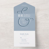 Invitation Tout En Un Monogramme Dusty Mariage bleu tout en une invitati (À l'intérieur)