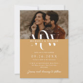 Invitation Tout en un monogramme élégant QR Code Mariage (Devant)