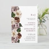 Invitation Tout en Un Monogramme Humeur Florale Bordure Maria (Debout devant)