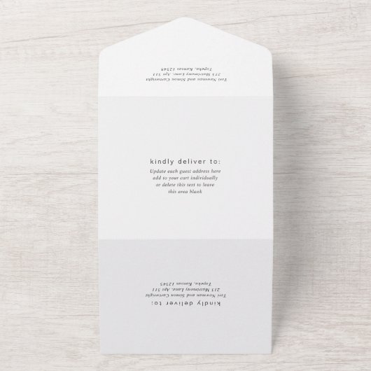 Invitation Tout En Un Monogramme intemporel QR Code Mariage moderne (Dehors)