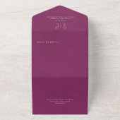Invitation Tout En Un Monogramme minimal magenta moderne Code QR (Dehors)