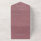 Invitation Tout En Un Monogramme minimal rose moderne QR Code (Dehors)