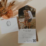 Invitation Tout En Un Monogramme minimaliste Mariage photo Code QR<br><div class="desc">Ce faire-part de mariage photo minime est doté de votre propre logo associé à des caractères modernes et frais. La couleur Arrière - plan peut également être personnalisée. Ces cartes professionnelles sont rapidement personnalisables. Cette invitation "spacieuse" est une excellente façon de donner à vos invités des informations complémentaires sur la...</div>
