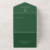 Invitation Tout En Un Monogramme moderne Emerald Green (Dehors)