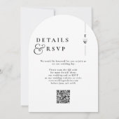 Invitation Tout en un Monogramme moderne QR Code Mariage Arch (Dos)