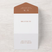 Invitation Tout En Un Monogramme moderne simple et photo Mariage en terr (Dehors)