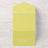 Invitation Tout En Un Monogramme moderne Sunflower Yellow QR Code (Dehors)