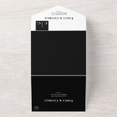 Invitation Tout En Un Monogramme noir et blanc minimal Mariage élégant (Dehors)