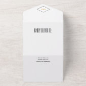 Invitation Tout En Un Monogramme noir, or et blanc Mariage Art déco Al (Dehors)