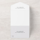 Invitation Tout En Un Monogramme noir simple Mariage élégant (Dehors)