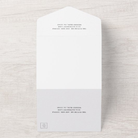 Invitation Tout En Un Monogramme noir simple Mariage élégant (Dehors)