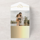 Invitation Tout En Un Monogramme or simple élégant Mariage QR Code (Dehors)