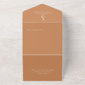 Invitation Tout En Un Monogramme Photo moderne brûlée Orange Pas de dîne (Dehors)