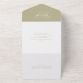 Invitation Tout En Un Monogramme Sage Green avec Mariage photo superposé (Dehors)