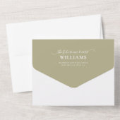 Invitation Tout En Un Monogramme Sage Green avec Mariage photo superposé (Verso)