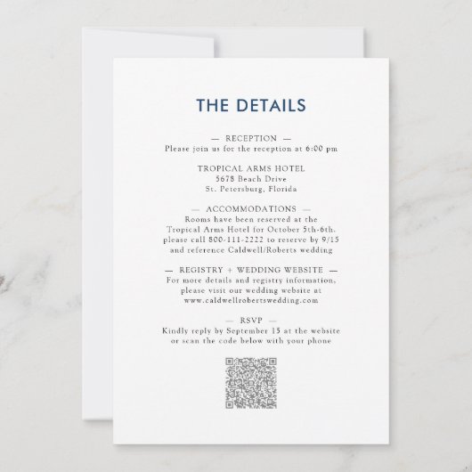 Invitation Tout en un Monogramme Sparkly Blue Parties scintil (Dos)