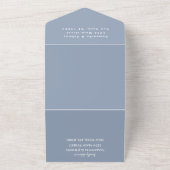 Invitation Tout En Un Monogramme unique Dusty bleu QR Code Mariage RSVP (Dehors)