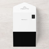 Invitation Tout En Un Monogramme unique Mariage noir et blanc (Dehors)