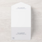 Invitation Tout En Un Monographie bleu marine simple Mariage élégant (Dehors)